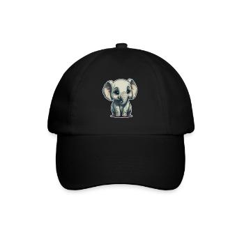 Süsser Baby Elefant Elephant - Baseballkappe - Schwarz/Schwarz - Vorne
