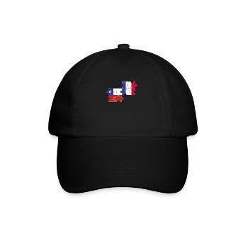 Chile Frankreich Flagge Französisch Chilene - Baseballkappe - Schwarz/Schwarz - Vorne