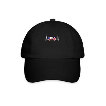 Chile UK Vintage Heartbeat Flag Chilean - Baseball Cap - black/black - Front
