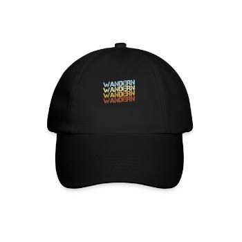 Wandern Retro - Baseballkappe - Schwarz/Schwarz - Vorne