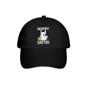 Hoppy Easter Süßer Osterhase Ostern Eiersuche - Baseballkappe - Schwarz/Schwarz - Vorne
