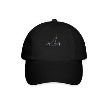 Heartbeat Cat Lover Animal Silhouette - Baseball Cap - black/black - Front