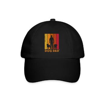 Retro Dog Dad High 2 - Baseball Cap - black/black - Front