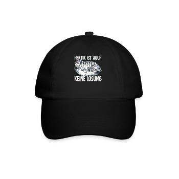 Hektik Ist Auch Keine Lösung - Baseballkappe - Schwarz/Schwarz - Vorne