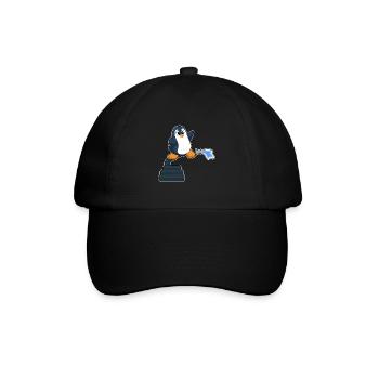Pinguin Feuerwehrmann Feuerwehrschlauch Feuerwehr - Baseballkappe - Schwarz/Schwarz - Vorne