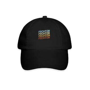 Fechten Retro - Baseballkappe - Schwarz/Schwarz - Vorne
