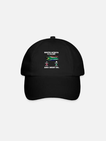 Südafrika - Baseballkappe - Schwarz/Schwarz