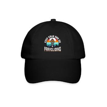 Gleitschirmfliegen Keep Calm and go Paragliding - Baseball Cap - black/black - Front