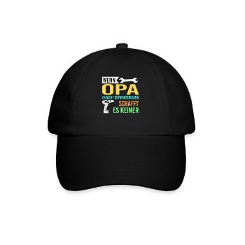 Opa Familie Großväter Geschenk - Baseballkappe - Schwarz/Schwarz - Vorne