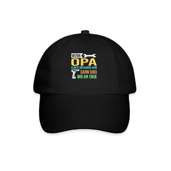 Opa Familie Großvater Geschenk - Baseballkappe - Schwarz/Schwarz - Vorne