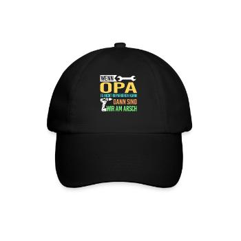 Opa Familie Großväter Geschenk - Baseballkappe - Schwarz/Schwarz - Vorne