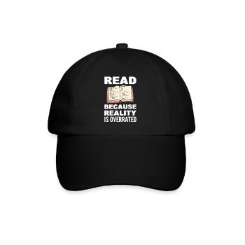 Buchliebhaber Bücherwurm Lesen - Baseballkappe - Schwarz/Schwarz - Vorne