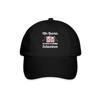 Schwein Landwirt Schweinchen Geschenk - Baseballkappe - Schwarz/Schwarz - Vorne