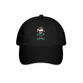 Let's Get Elfed Up Funny Drinking Christmas Elf - Baseball Cap - black/black - Front