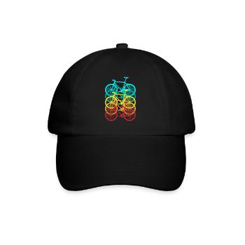 Bike in retro colors, cool MTB design Radler - Baseball Cap - black/black - Front