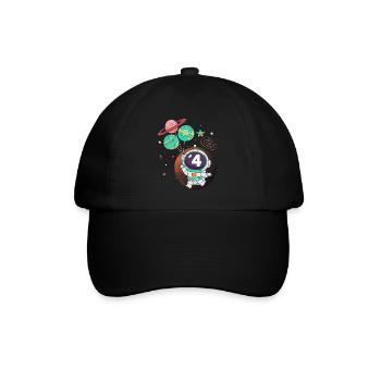Kids 4th Birthday Astronaut 4 Year Old Birthday - Baseball Cap - black/black - Front