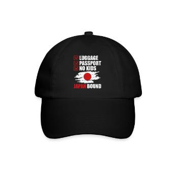Luggage Passport No Kids Japan Bound Vacation Trip - Baseball Cap - black/black - Front