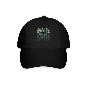Ich Geb Mir Die Kante Tante - Alkohol Saufspruch - Baseballkappe - Schwarz/Schwarz - Vorne