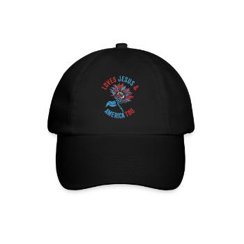Loves Jesus and America Too God Christian - Baseball Cap - black/black - Front