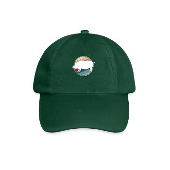 Schwein Retro - Baseballkappe - Flaschengrün - Vorne