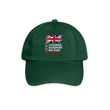 Passeport bagage Pas d’enfants Voyage de vacances à destination du Royaume-Uni - Casquette classique - vert bouteille - Devant