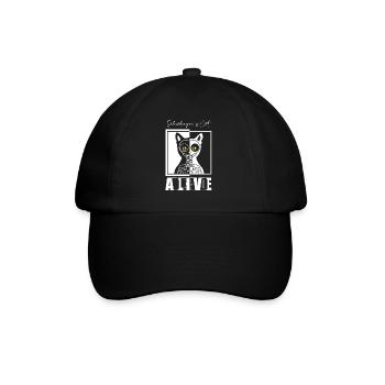 Schrödinger's Cat Dead and Alive - Baseballkappe - Schwarz/Schwarz - Vorne
