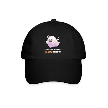 Lustiger Boo Sheet Spruch Süßer Halloween Geist - Baseballkappe - Schwarz/Schwarz - Vorne
