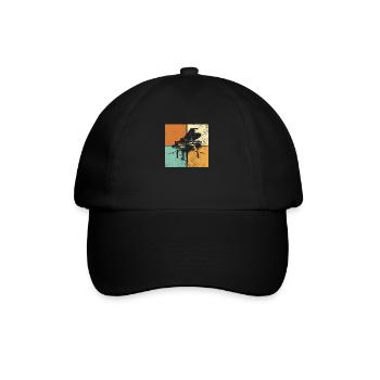 Klavier - Baseballkappe - Schwarz/Schwarz - Vorne