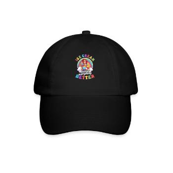 Un vendeur de crème glacée améliore tout - Casquette classique - noir/noir - Devant