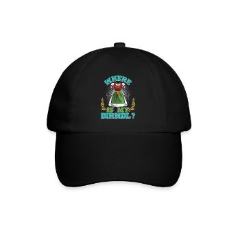 Where is my Dirndl? Trachten Shirt - Baseball Cap - black/black - Front