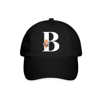 Buchstabe b Geburtstagsballon - Baseballkappe - Schwarz/Schwarz - Vorne