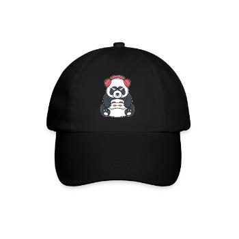 Gaming Panda Gamer - Baseballkappe - Schwarz/Schwarz - Vorne