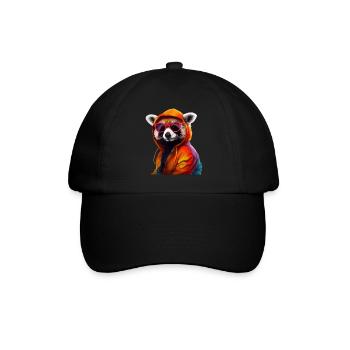 Roter Panda Katzenbär Red Panda Sonnenbrille - Baseballkappe - Schwarz/Schwarz - Vorne