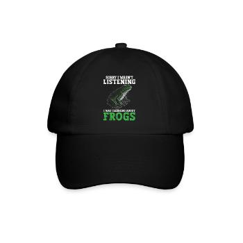 Herpetologist Amphibian Funny I Was Thinking About - Baseballkappe - Schwarz/Schwarz - Vorne