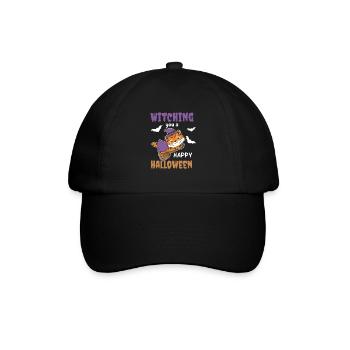 Tiger Hexe Witching you a Happy Halloween - Baseballkappe - Schwarz/Schwarz - Vorne