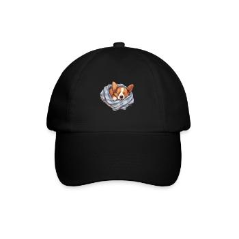 Chien Corgi endormi Chien Ami - Casquette classique - noir/noir - Devant