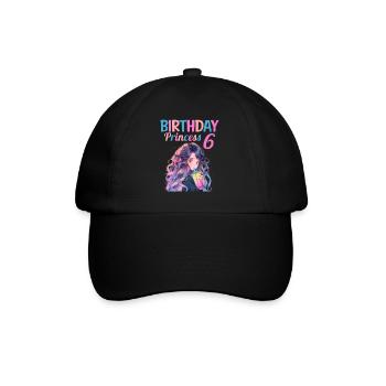 Anime Mandga Boba Bubble Tea 6th Birthday - Baseball Cap - black/black - Front