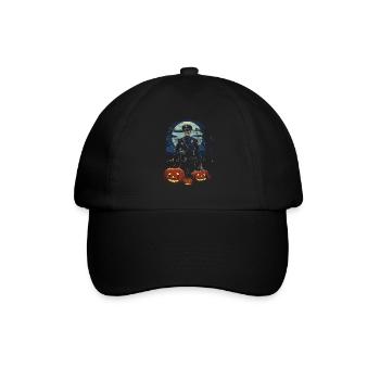 Halloween Polizist Zombie Kostüm Spukige Polizei - Baseballkappe - Schwarz/Schwarz - Vorne