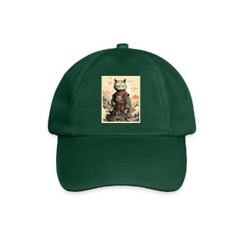 Japanese Cat Warrior - Baseball Cap - bottle green - Front