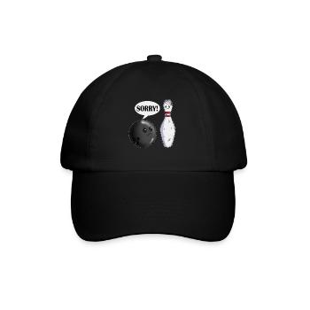 Bowlingkugel Sorry Witziges Bowler Bowlingoutfit - Baseballkappe - Schwarz/Schwarz - Vorne