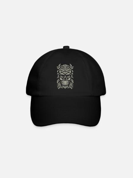 Tiki Maske - Baseballkappe - Schwarz/Schwarz