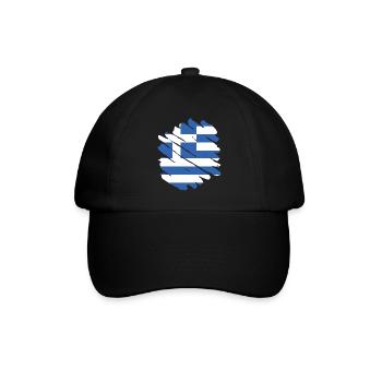 Drapeau de la Grèce Hellas Athènes Drapeau grec - Casquette classique - noir/noir - Devant
