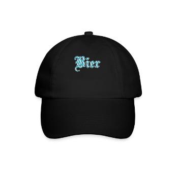 Bayerisches Bier München Saufen - Baseballkappe - Schwarz/Schwarz - Vorne