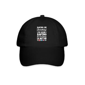 Lustiges Extrem Couponing Coupon Geschenk - Baseballkappe - Schwarz/Schwarz - Vorne