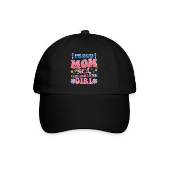Stolze Mutter eines Kindergartenmädchens! Tochter - Baseballkappe - Schwarz/Schwarz - Vorne