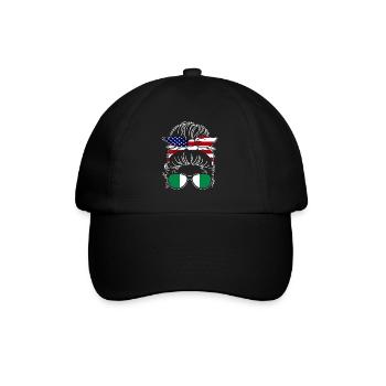 Awesome Nigerian American Girl Messy Bun For - Baseball Cap - black/black - Front