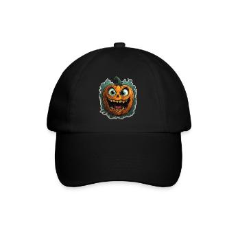 Scary Pumpkin Face I Spooky Halloween - Baseballkappe - Schwarz/Schwarz - Vorne