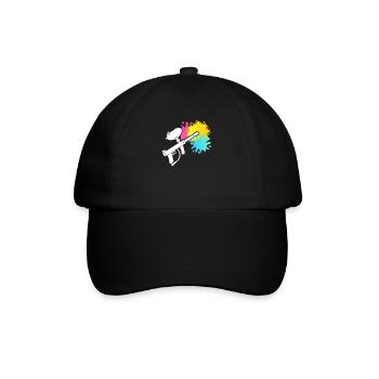 Paintball Gun Silhouette Airsoft Fan Painting - Baseball Cap - black/black - Front