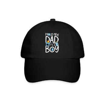 Proud new dad it s a boy - Baseballkappe - Schwarz/Schwarz - Vorne