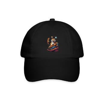 Tiger on the cliff in space - Solar System - Baseball Cap - black/black - Front